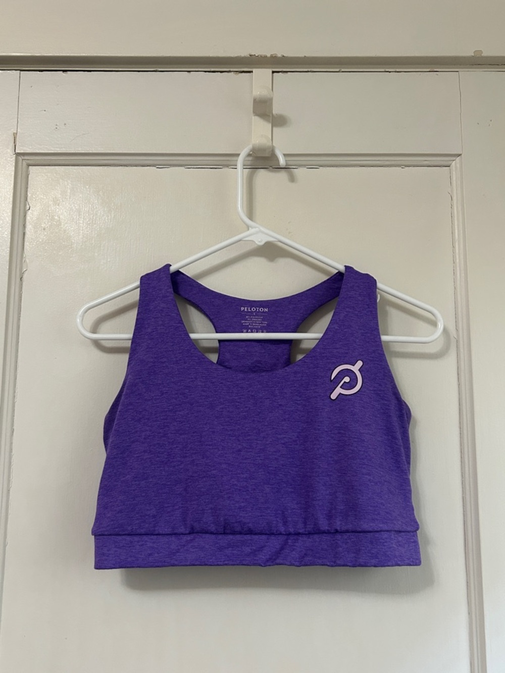 Peloton Purple Racerback Workout Top with Pink Logo